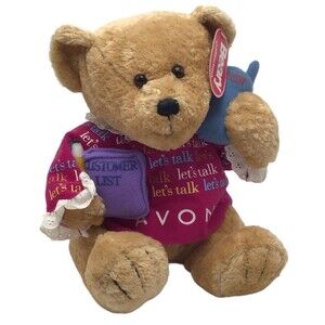 Avon Beary Beautiful Lets Talk Plush Bear Avon Rep Reward Collectible